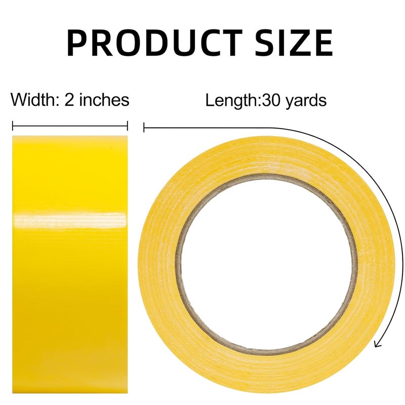 ROSEUP 2 Pack Duct Tape Heavy Duty,7.5 Mil Thickness,2 Inches x 30 Yards,Flexible,No Residue,Waterproof and Tear by Hand,Multi-Use for Indoor & Outdoor, Yellow - Image 2